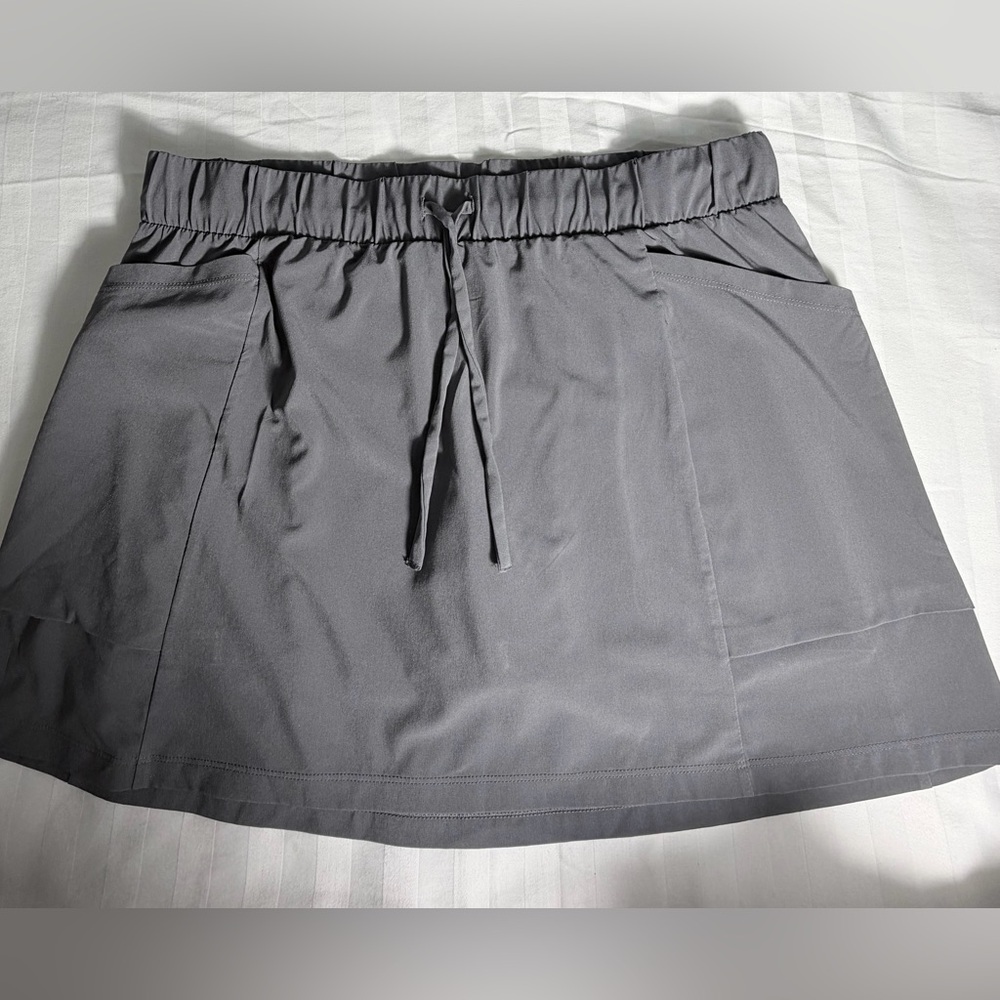 Charcoal Gray Casual Mini Skirt - Picture 2 of 9